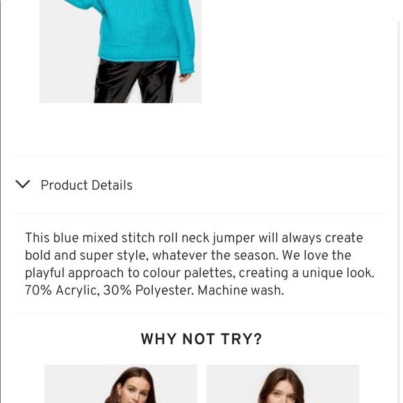 TOPSHOP BLUE SWEATER - Picture 5 of 8